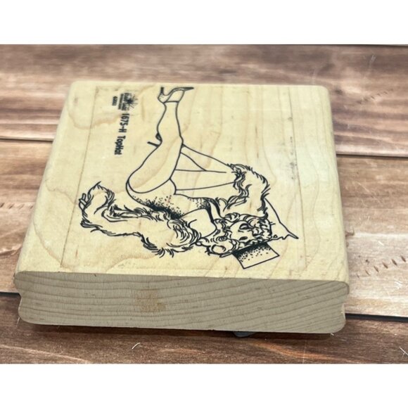 VERY RARE 2003 STAMP OASIS 1675-H TOP HAT WOOD MOUNT RUBBER STAMP BOA SHOW GIRL - Picture 5 of 5